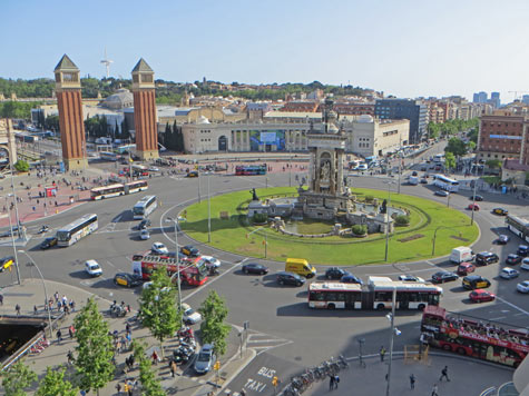 Placa d'Espanya in Barcelona Spain